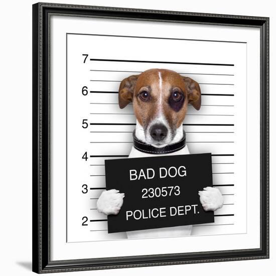 Mugshot Dog-Javier Brosch-Framed Giclee Print