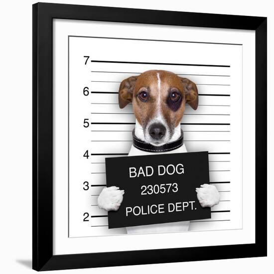 Mugshot Dog-Javier Brosch-Framed Giclee Print