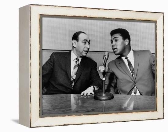 Muhammad Ali and Howard Cosell on WaBC Radio in 1965-null-Framed Stretched Canvas