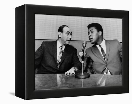 Muhammad Ali and Howard Cosell on WaBC Radio in 1965-null-Framed Stretched Canvas