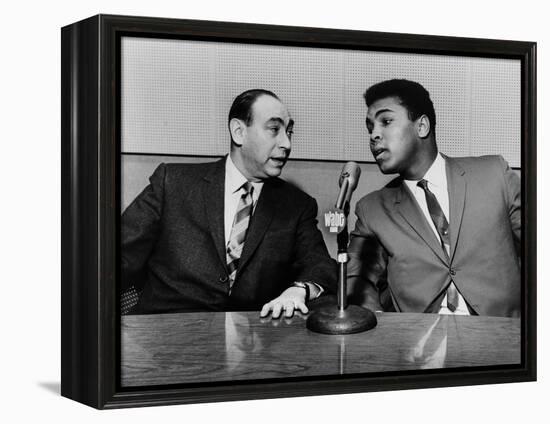 Muhammad Ali and Howard Cosell on WaBC Radio in 1965-null-Framed Stretched Canvas