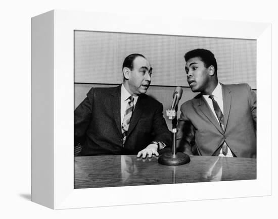 Muhammad Ali and Howard Cosell on WaBC Radio in 1965-null-Framed Stretched Canvas