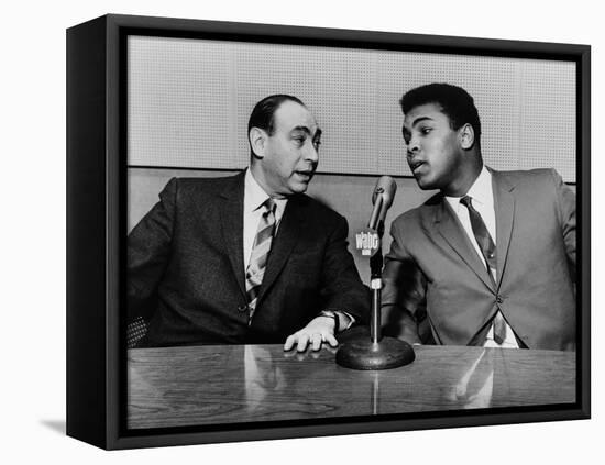 Muhammad Ali and Howard Cosell on WaBC Radio in 1965-null-Framed Stretched Canvas