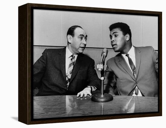 Muhammad Ali and Howard Cosell on WaBC Radio in 1965-null-Framed Stretched Canvas