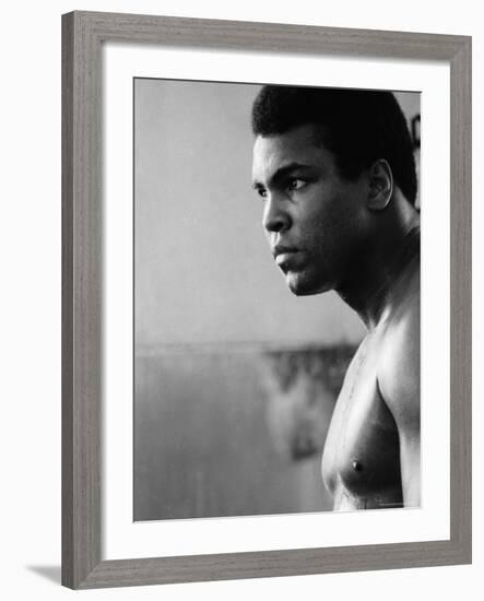 Muhammad Ali Training for His Fight against Joe Frazier-John Shearer-Framed Premium Photographic Print