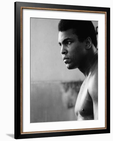 Muhammad Ali Training for His Fight against Joe Frazier-John Shearer-Framed Premium Photographic Print