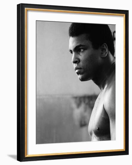 Muhammad Ali Training for His Fight against Joe Frazier-John Shearer-Framed Premium Photographic Print