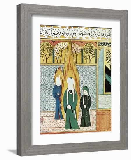 Muhammad Prays with Ali and Khadijah-null-Framed Art Print