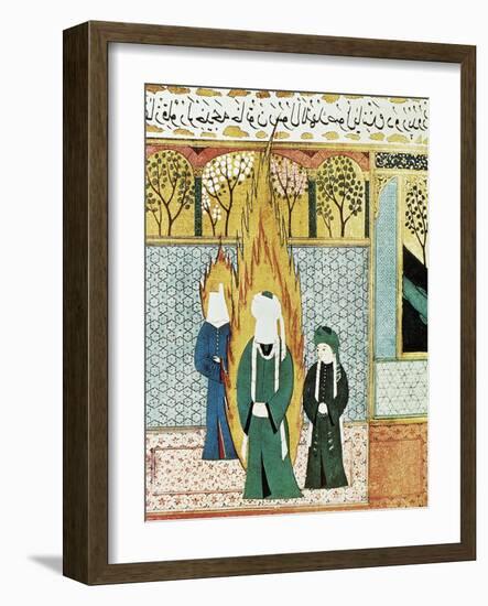 Muhammad Prays with Ali and Khadijah-null-Framed Art Print