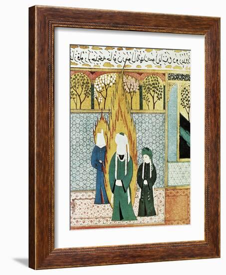 Muhammad Prays with Ali and Khadijah-null-Framed Art Print