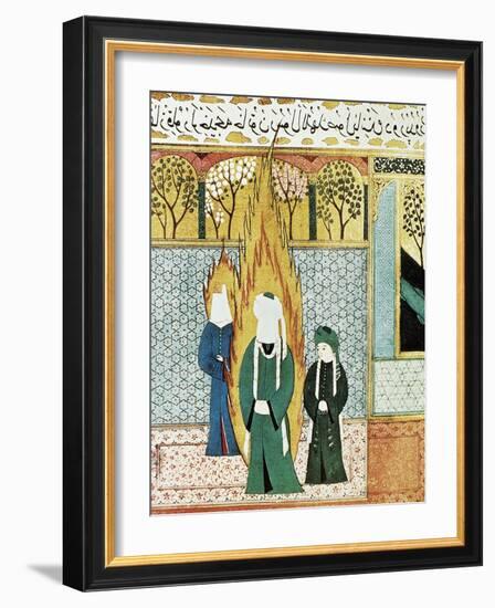 Muhammad Prays with Ali and Khadijah-null-Framed Art Print
