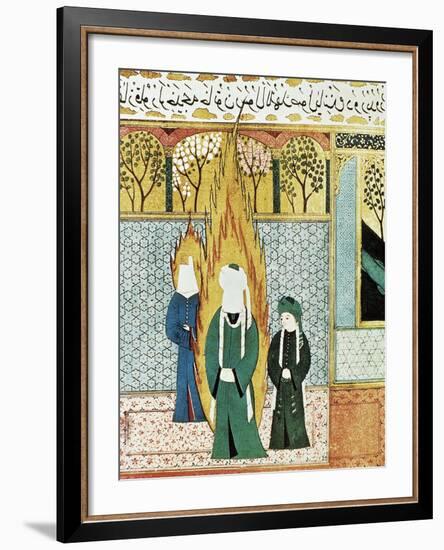 Muhammad Prays with Ali and Khadijah-null-Framed Art Print