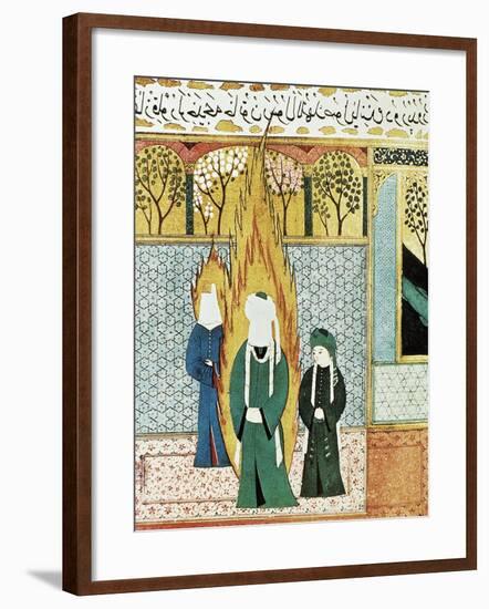 Muhammad Prays with Ali and Khadijah-null-Framed Art Print