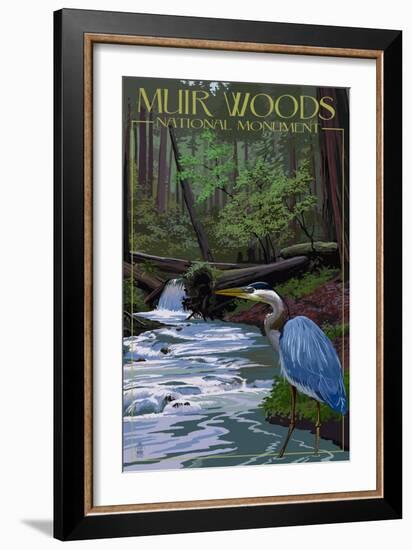 Muir Woods National Monument, California - Blue Heron-Lantern Press-Framed Art Print