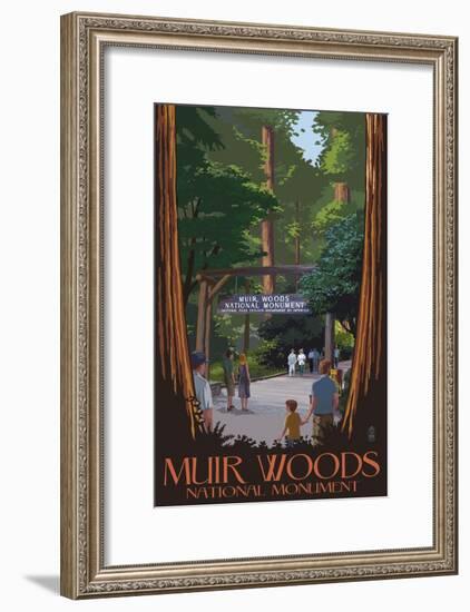 Muir Woods National Monument, California - Entrance-Lantern Press-Framed Art Print