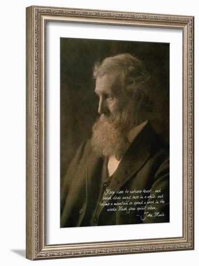 Muir Woods National Monument, California - John Muir Portrait-Lantern Press-Framed Art Print