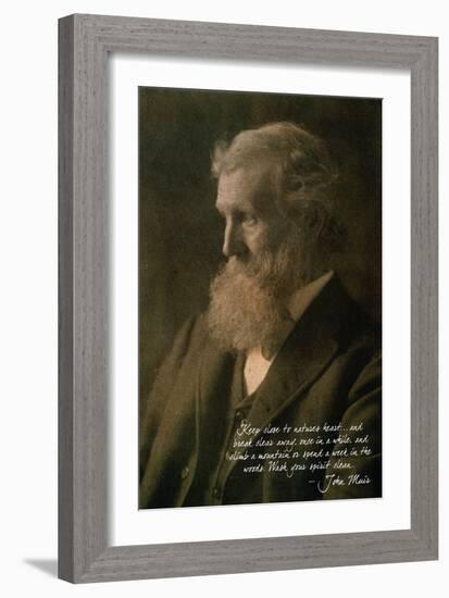 Muir Woods National Monument, California - John Muir Portrait-Lantern Press-Framed Art Print