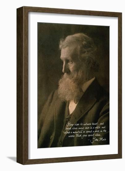 Muir Woods National Monument, California - John Muir Portrait-Lantern Press-Framed Art Print