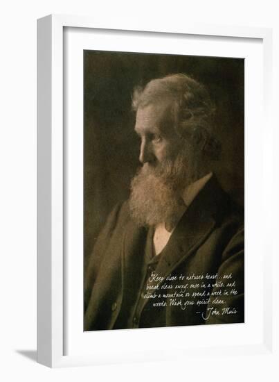 Muir Woods National Monument, California - John Muir Portrait-Lantern Press-Framed Art Print