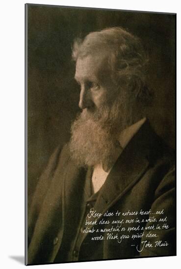 Muir Woods National Monument, California - John Muir Portrait-Lantern Press-Mounted Art Print