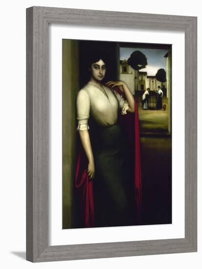 Mujer Frente a Un Pozo Con Dos Mujeres-Julio Romero de Torres-Framed Giclee Print