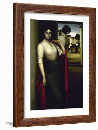 Mujer Frente a Un Pozo Con Dos Mujeres-Julio Romero de Torres-Framed Giclee Print