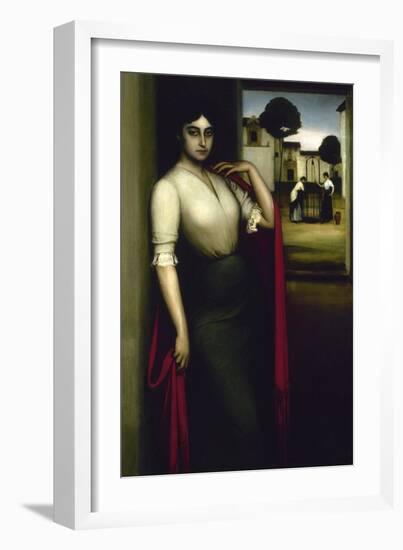 Mujer Frente a Un Pozo Con Dos Mujeres-Julio Romero de Torres-Framed Giclee Print