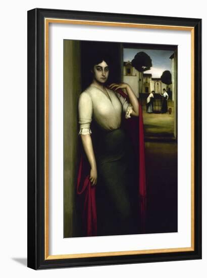 Mujer Frente a Un Pozo Con Dos Mujeres-Julio Romero de Torres-Framed Giclee Print