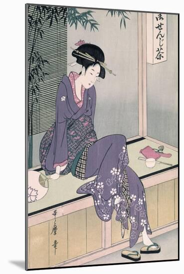 Mujer Sentada En Una Veranda, Ca. 1798-Kitagawa Utamaro-Mounted Giclee Print