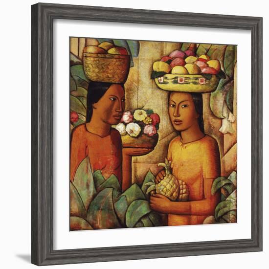 Mujeres con Frutas (Women with Fruit)-Alfredo Ramos Martinez-Framed Giclee Print