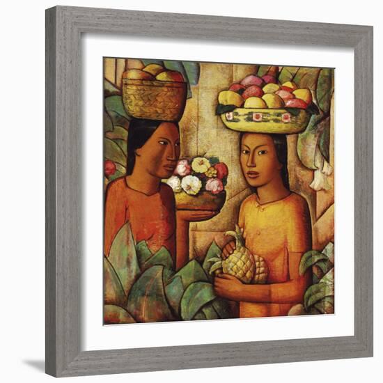 Mujeres con Frutas (Women with Fruit)-Alfredo Ramos Martinez-Framed Giclee Print