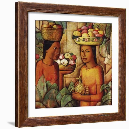 Mujeres con Frutas (Women with Fruit)-Alfredo Ramos Martinez-Framed Giclee Print