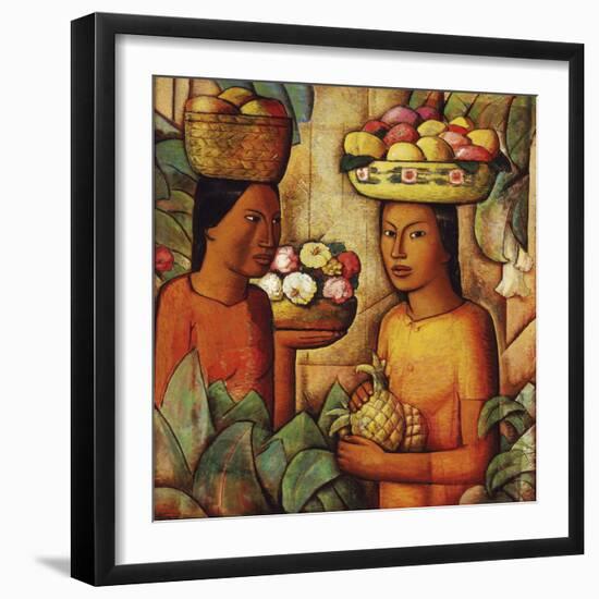 Mujeres con Frutas (Women with Fruit)-Alfredo Ramos Martinez-Framed Giclee Print