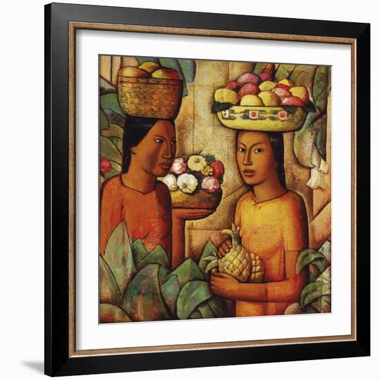 Mujeres con Frutas (Women with Fruit)-Alfredo Ramos Martinez-Framed Giclee Print