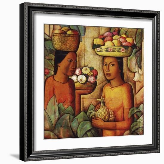 Mujeres con Frutas (Women with Fruit)-Alfredo Ramos Martinez-Framed Giclee Print