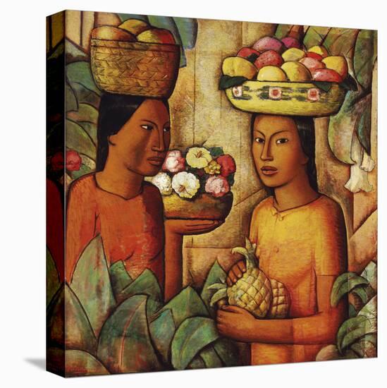 Mujeres con Frutas (Women with Fruit)-Alfredo Ramos Martinez-Framed Stretched Canvas