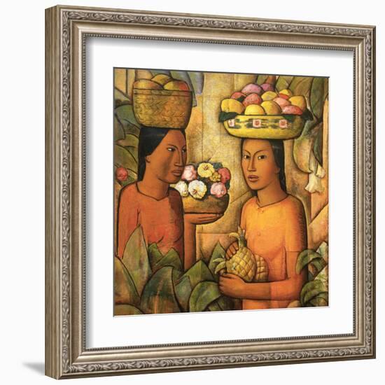 Mujeres Con Frutas-Alfredo Ramos Martinez-Framed Art Print
