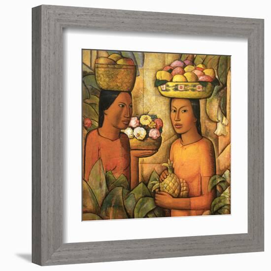 Mujeres Con Frutas-Alfredo Ramos Martinez-Framed Art Print