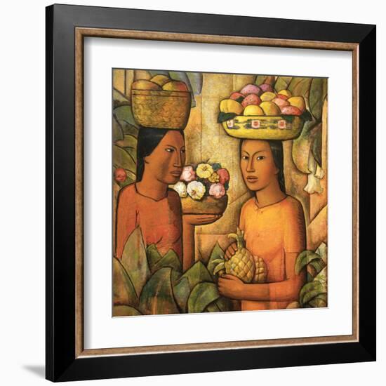 Mujeres Con Frutas-Alfredo Ramos Martinez-Framed Art Print