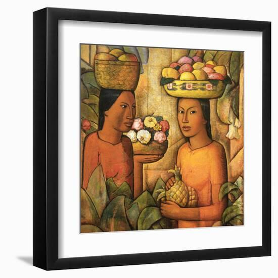 Mujeres Con Frutas-Alfredo Ramos Martinez-Framed Art Print