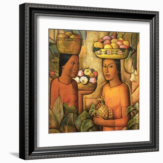 Mujeres Con Frutas-Alfredo Ramos Martinez-Framed Art Print