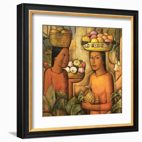 Mujeres Con Frutas-Alfredo Ramos Martinez-Framed Art Print