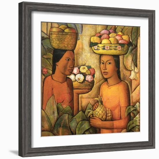 Mujeres Con Frutas-Alfredo Ramos Martinez-Framed Premium Giclee Print