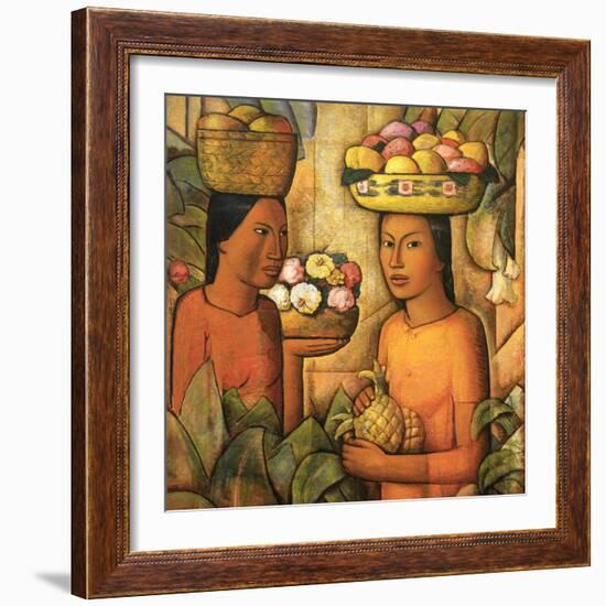 Mujeres Con Frutas-Alfredo Ramos Martinez-Framed Premium Giclee Print