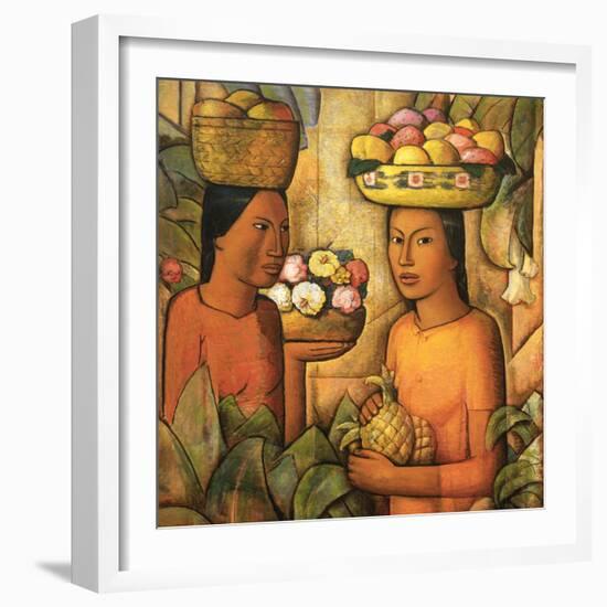 Mujeres Con Frutas-Alfredo Ramos Martinez-Framed Premium Giclee Print