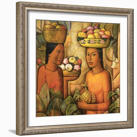 Mujeres Con Frutas-Alfredo Ramos Martinez-Framed Art Print