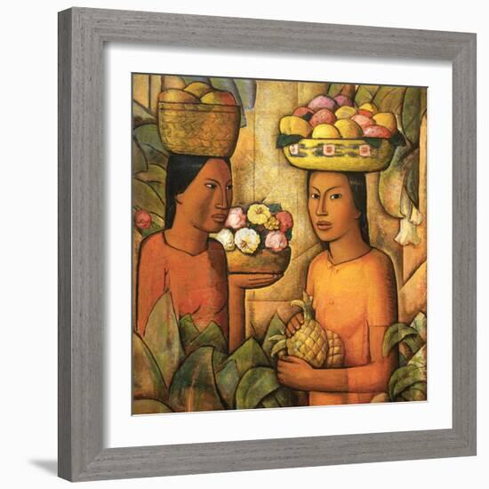 Mujeres Con Frutas-Alfredo Ramos Martinez-Framed Art Print