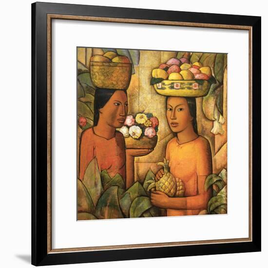 Mujeres Con Frutas-Alfredo Ramos Martinez-Framed Art Print