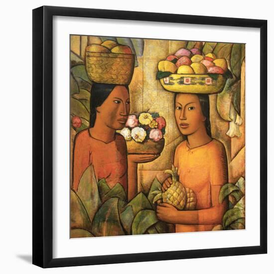 Mujeres Con Frutas-Alfredo Ramos Martinez-Framed Art Print