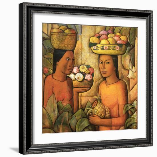 Mujeres Con Frutas-Alfredo Ramos Martinez-Framed Art Print